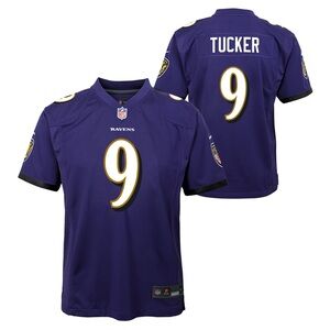 Nike Justin Tucker Purple Baltimore Ravens Game Jersey  Size:Youth M ,MSRP $90
